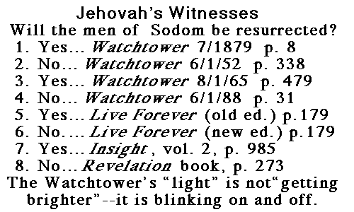 [Will the men of Sodom be resurrected? THE WATCHTOWER's answer: Yes, then No, then Yes, then No]