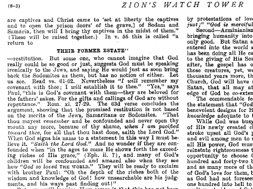 [Will the men of Sodom be resurrected? YES, according to the WATCH TOWER July, 1879, page 8]