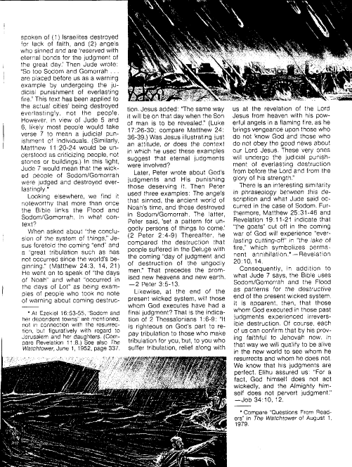 [Will the men of Sodom be resurrected? NO, according to THE WATCHTOWER June 1, 1988, page 31]