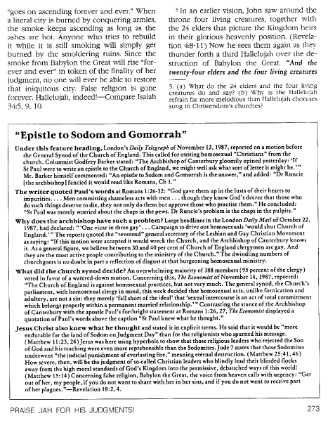 [Will the men of Sodom be resurrected? NO, according to the Watchtower Society's REVELATION CLIMAX book, page 273]