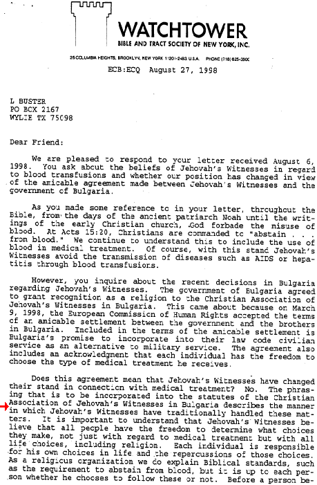 [Watchtower August 27, 1998 letter page one]